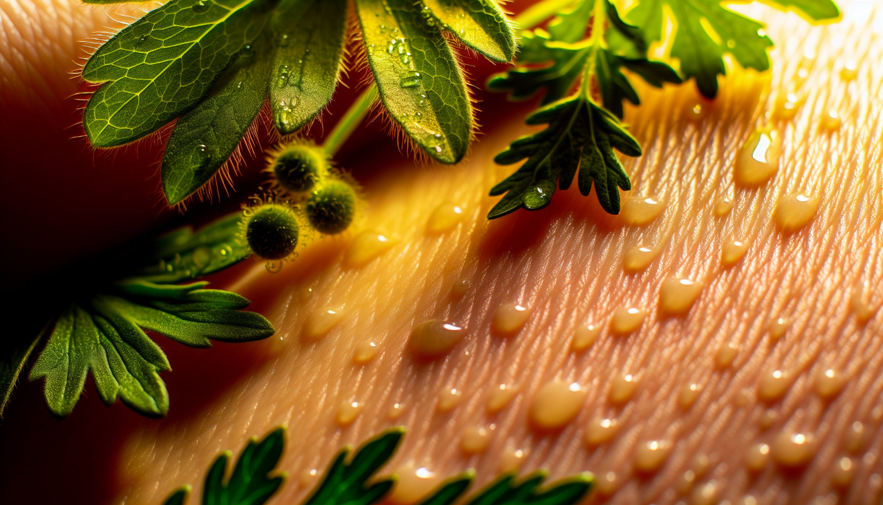 Hautmikrobiom und Bitterstoffe: Wie T2R-Rezeptoren die Hautflora beeinflussen können – KI-generiertes Bild (DALL·E 3)