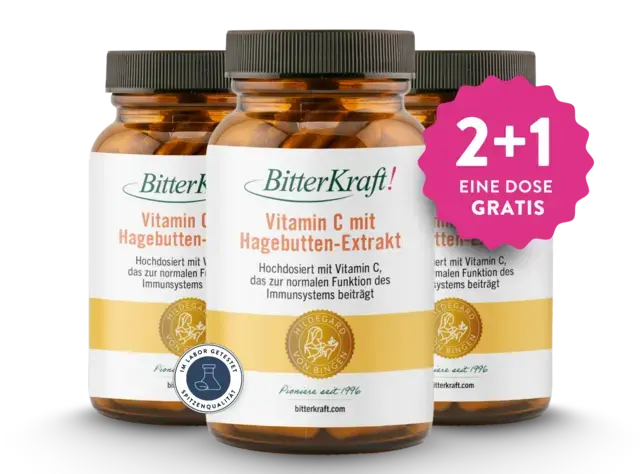 Bitterkraft! Vitamin C with Rosehip Extract, 30 Capsules