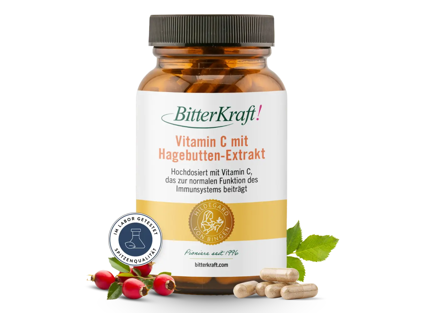 Bitterkraft! Vitamin C with Rosehip Extract, 30 Capsules