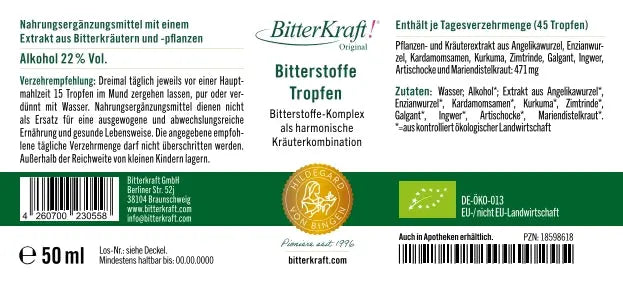 BitterKraft! Original Tropfen (BIO) 50ml mit Pipette