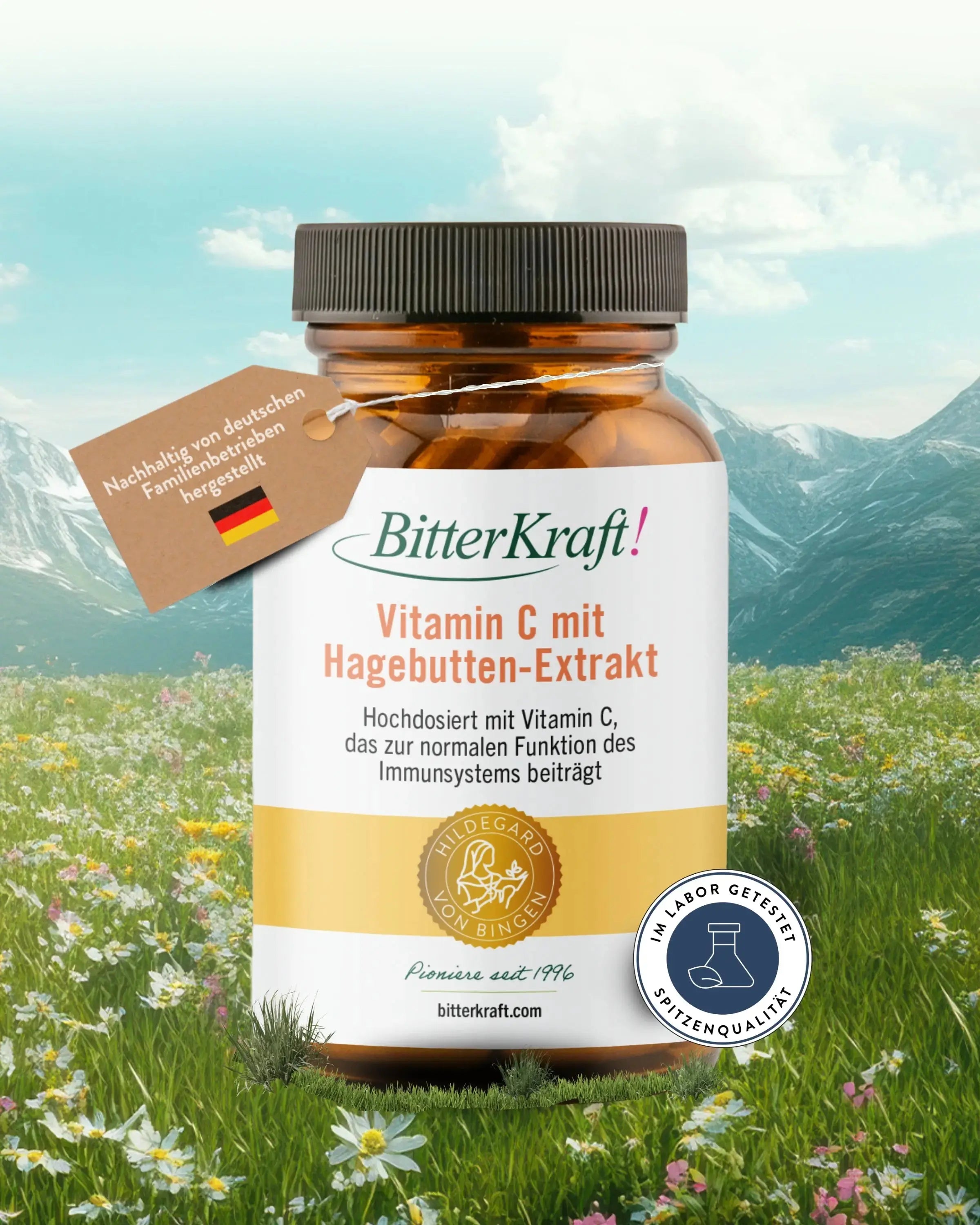 Bitterkraft! Vitamin C with Rosehip Extract, 30 Capsules